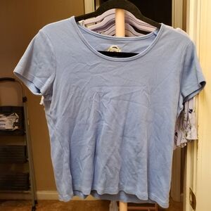 Women's Light Blue Short Sleeve Crew Neck Tee